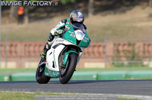 2009-09-27 Imola 1169 Acque minerali - Supersport - Warm Up - Robbin Harms - Honda CBR600RR
